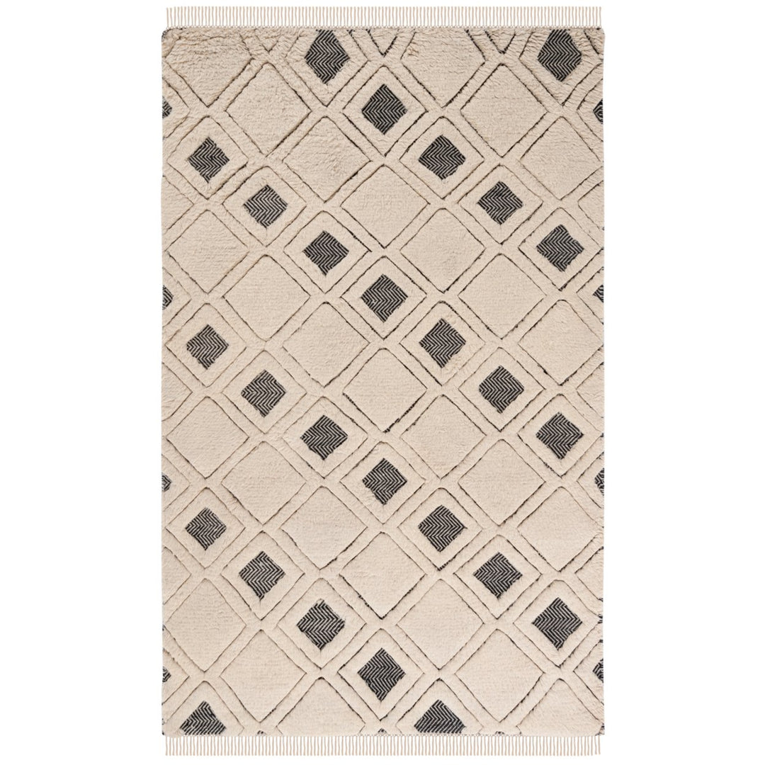 SAFAVIEH Kenya KNY805A Hand-knotted Ivory / Black Rug Image 1