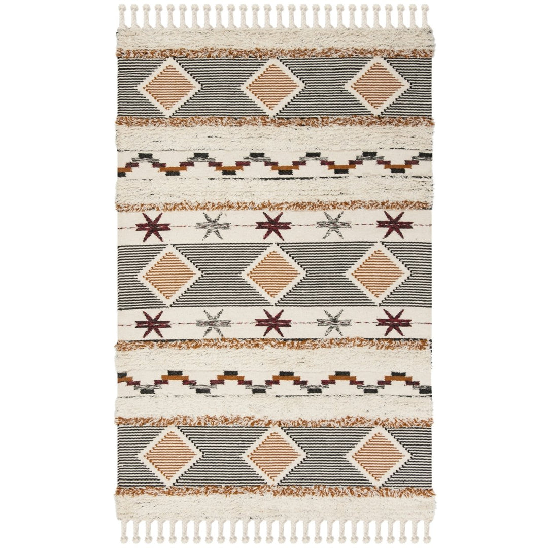 SAFAVIEH Kenya KNY904A Ivory / Black-Orange Rug Image 5