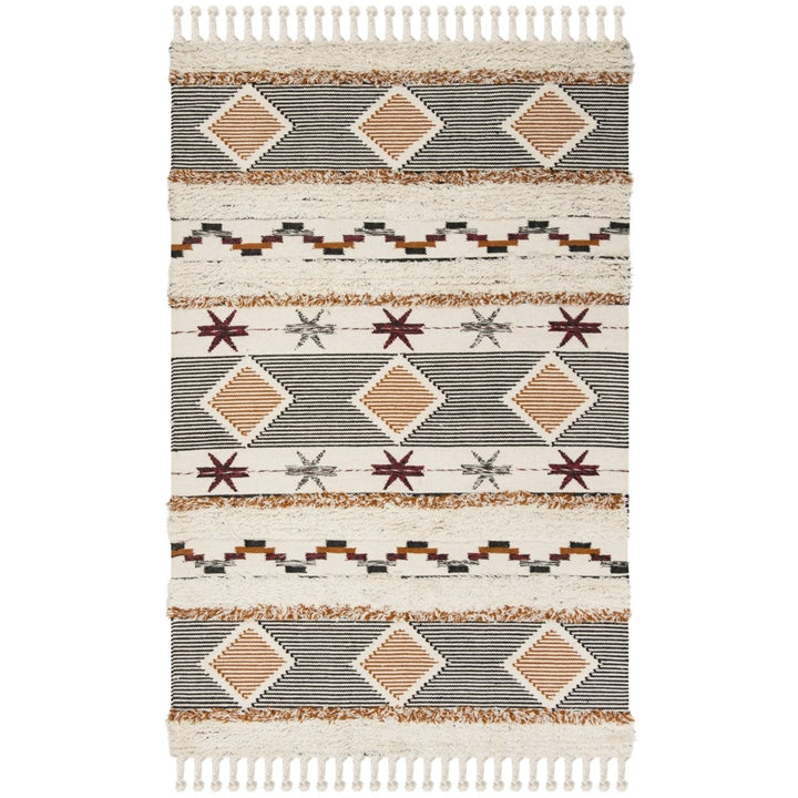 SAFAVIEH Kenya KNY904A Ivory / Black-Orange Rug Image 5