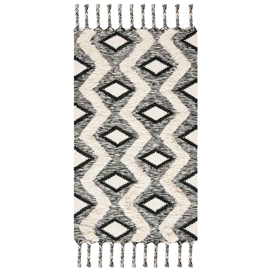 SAFAVIEH Kenya KNY908H Hand-knotted Black / Ivory Rug Image 5