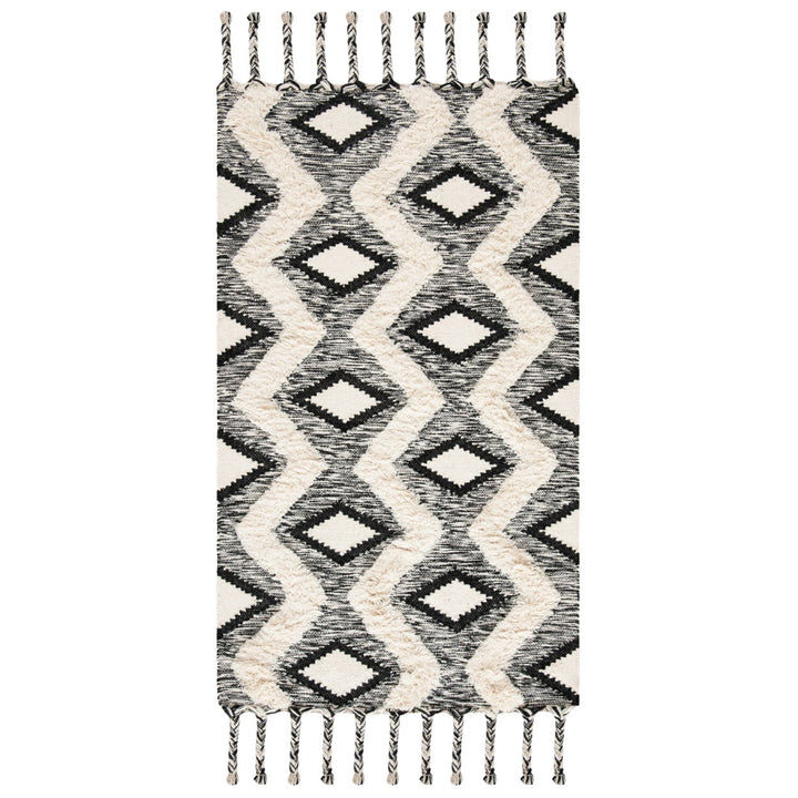 SAFAVIEH Kenya KNY908H Hand-knotted Black / Ivory Rug Image 1