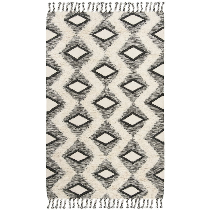 SAFAVIEH Kenya KNY908H Hand-knotted Black / Ivory Rug Image 1