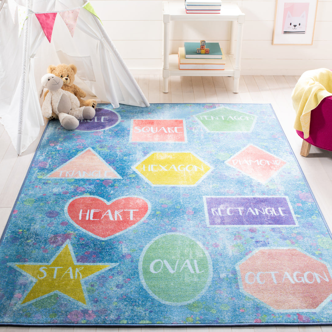 SAFAVIEH Kids Playhouse Collection KPH201M Blue/Pink Rug Image 1