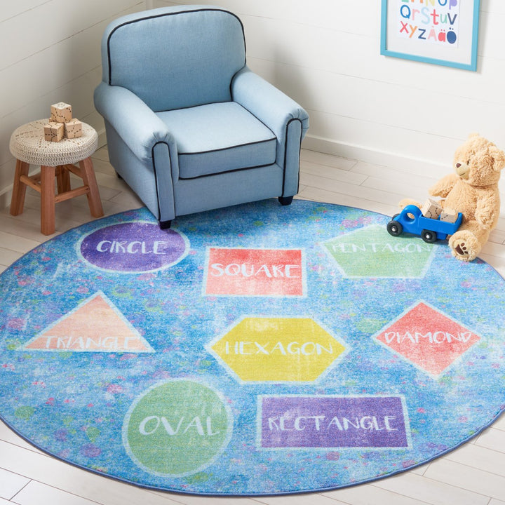 SAFAVIEH Kids Playhouse Collection KPH201M Blue/Pink Rug Image 3