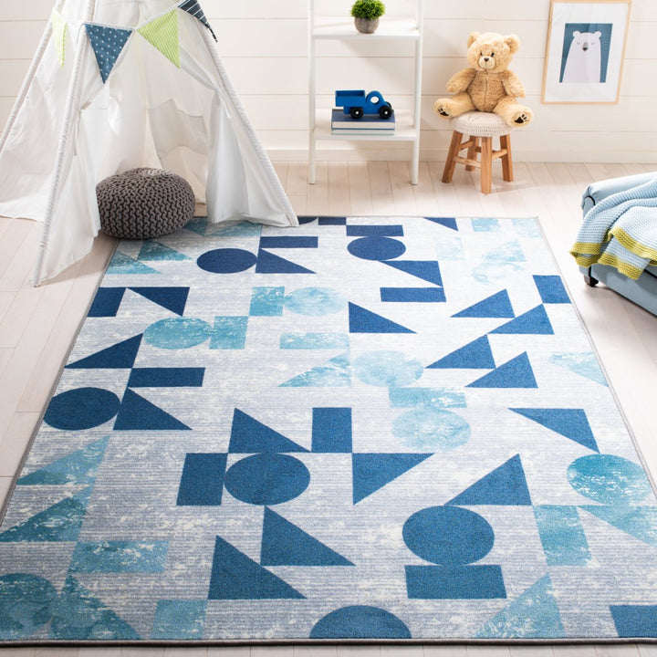 SAFAVIEH Kids Playhouse Collection KPH222F Grey/Blue Rug Image 1