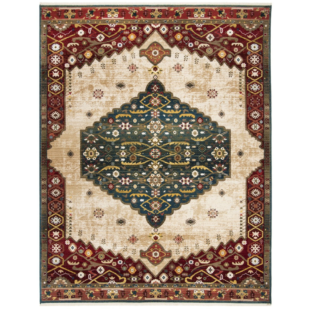 SAFAVIEH Kashan Collection KSN300A Blue / Red Rug Image 1