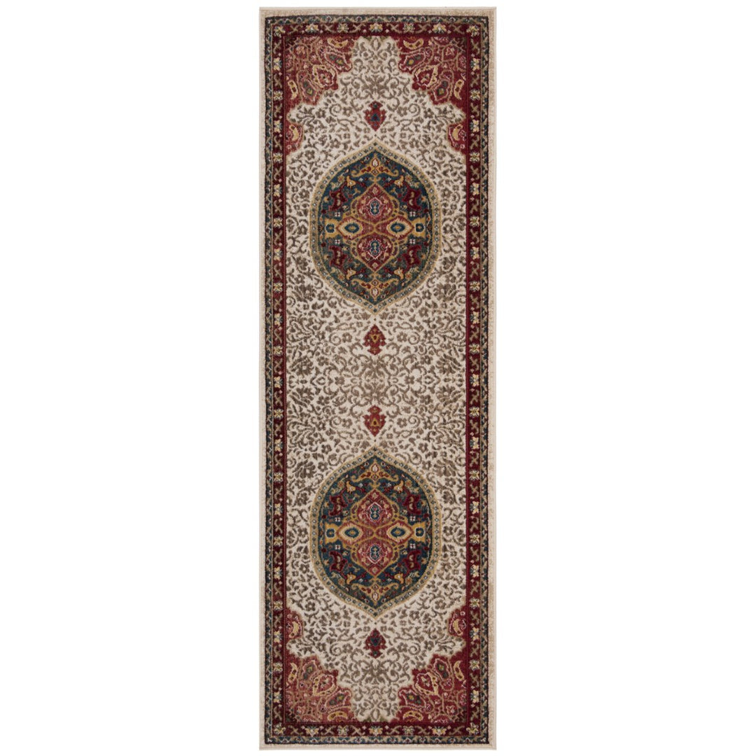 SAFAVIEH Kashan Collection KSN302D Ivory / Red Rug Image 1