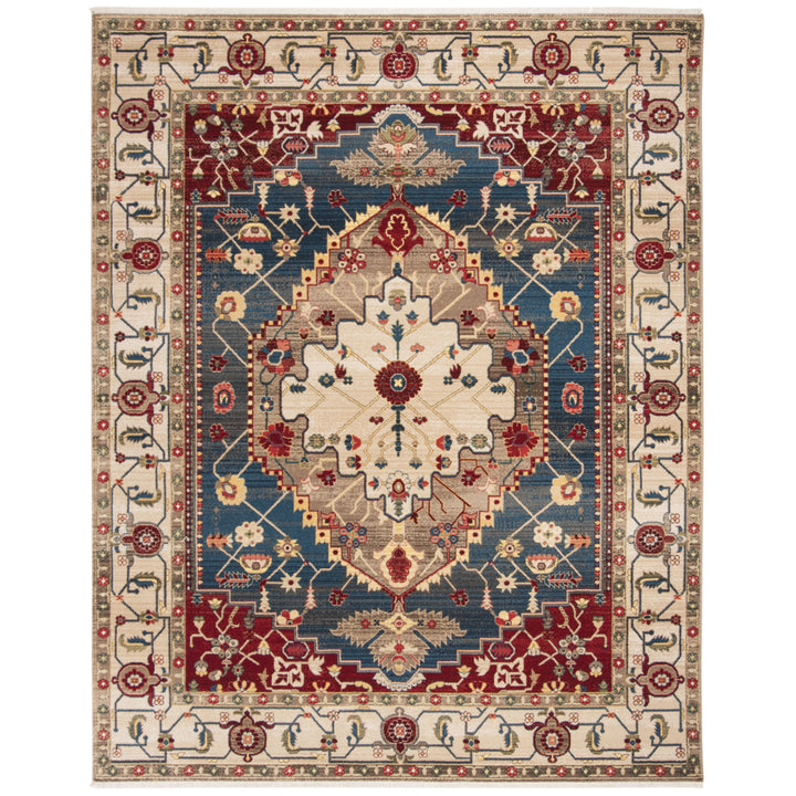 SAFAVIEH Kashan Collection KSN306A Ivory / Blue Rug Image 1