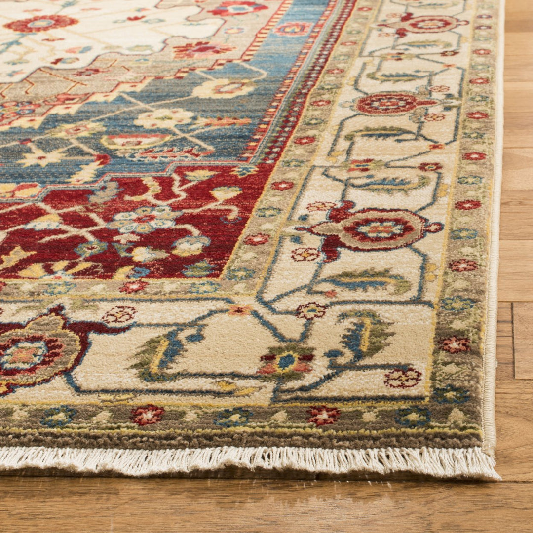 SAFAVIEH Kashan Collection KSN306A Ivory / Blue Rug Image 4