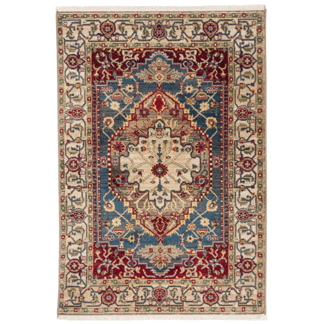 SAFAVIEH Kashan Collection KSN306A Ivory / Blue Rug Image 1