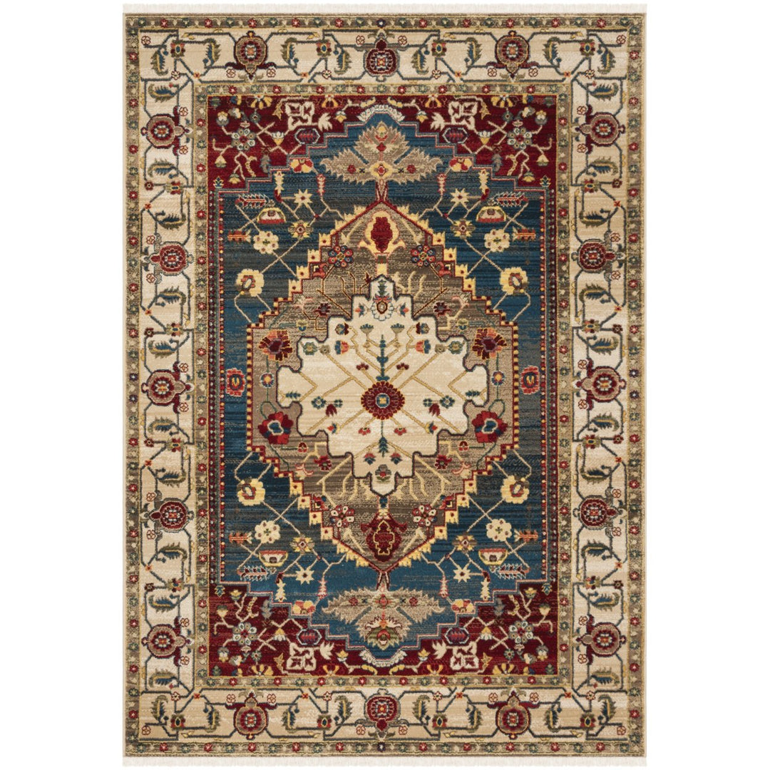 SAFAVIEH Kashan Collection KSN306A Ivory / Blue Rug Image 1