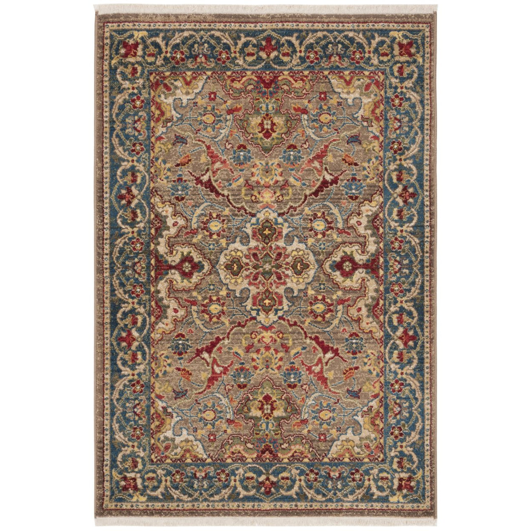 SAFAVIEH Kashan Collection KSN307E Taupe / Blue Rug Image 1