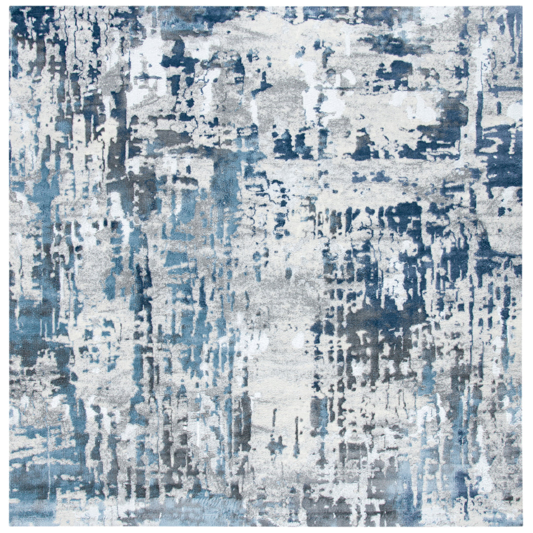 SAFAVIEH Lagoon Collection LGN182G Grey / Blue Rug Image 4