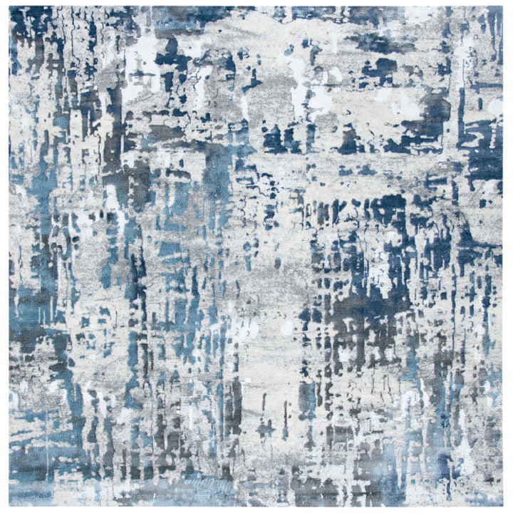 SAFAVIEH Lagoon Collection LGN182G Grey / Blue Rug Image 1