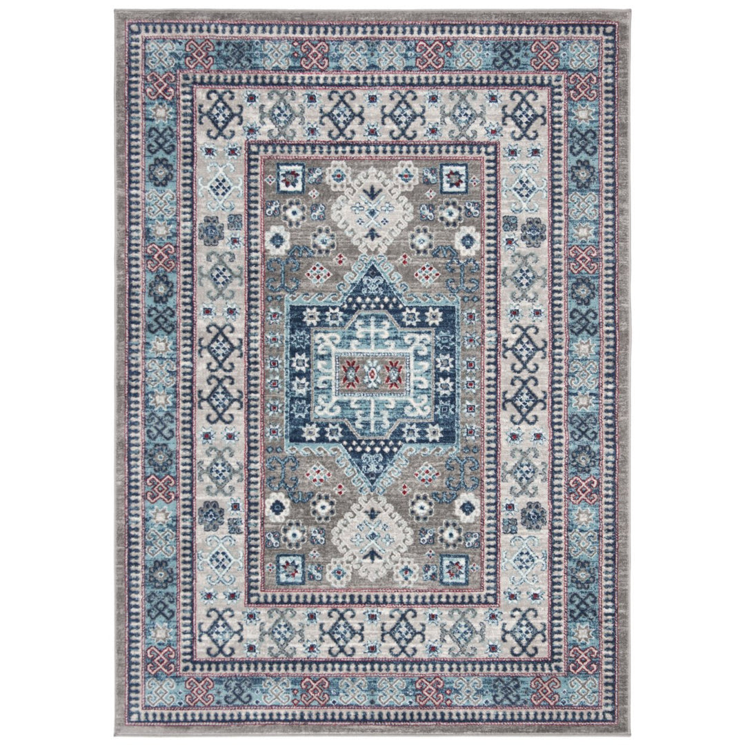 SAFAVIEH Kazak Collection KZK122G Grey / Blue Rug Image 1