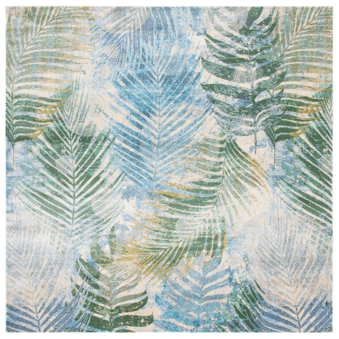 SAFAVIEH Lillian Collection LLN308M Blue / Green Rug Image 4