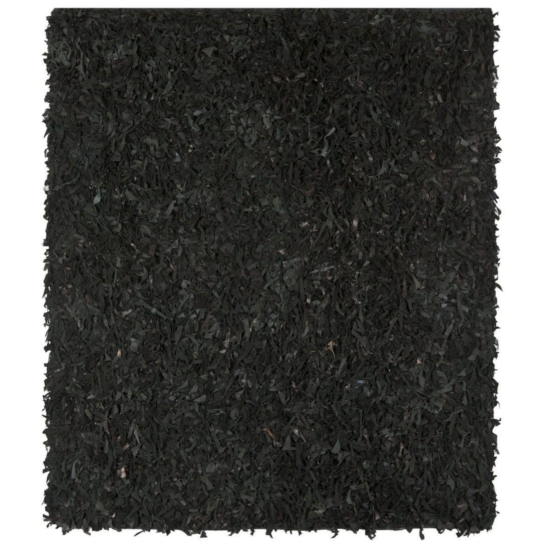 SAFAVIEH Leather Shag LSG511A Hand-knotted Black Rug Image 7