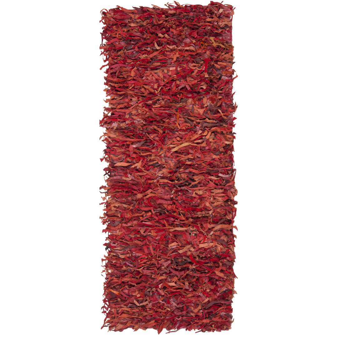 SAFAVIEH Leather Shag LSG511D Hand-knotted Red Rug Image 1