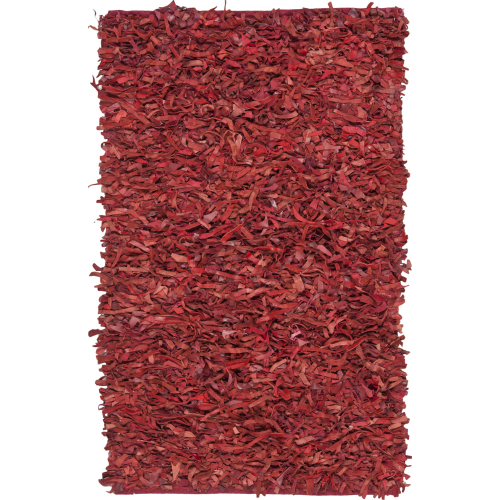 SAFAVIEH Leather Shag LSG511D Hand-knotted Red Rug Image 2