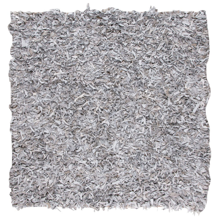 SAFAVIEH Leather Shag LSG511C Hand-knotted White Rug Image 1