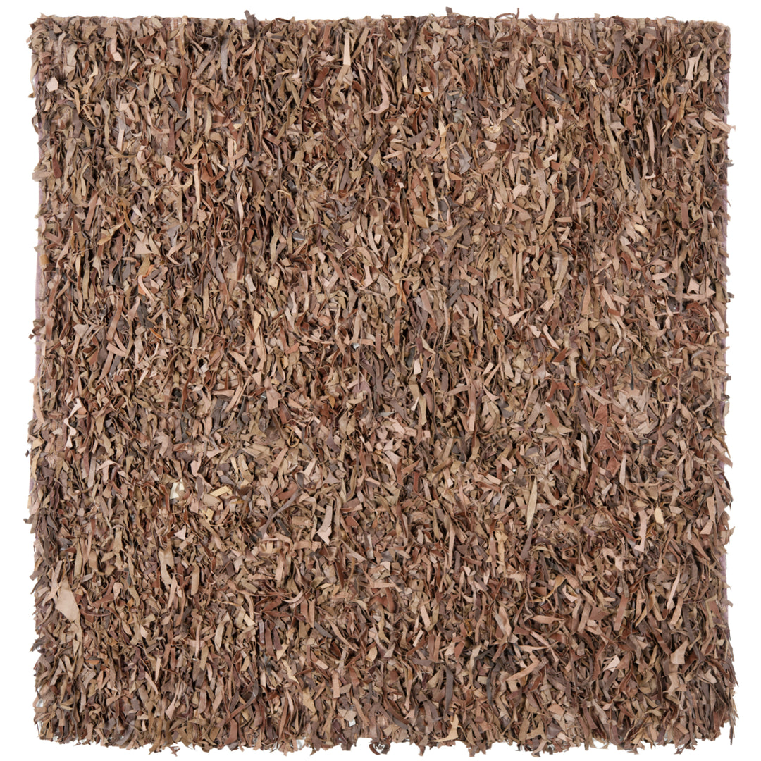 SAFAVIEH Leather Shag LSG511K Hand-knotted Brown Rug Image 7