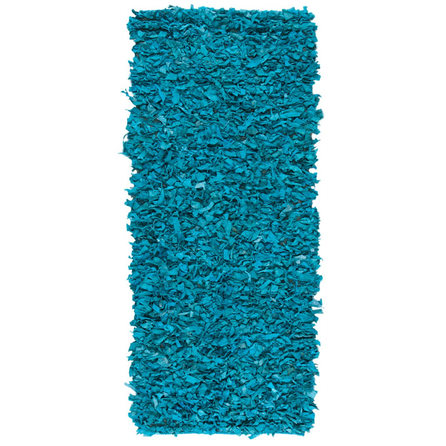 SAFAVIEH Leather Shag LSG511L Hand-knotted Light Blue Rug Image 1