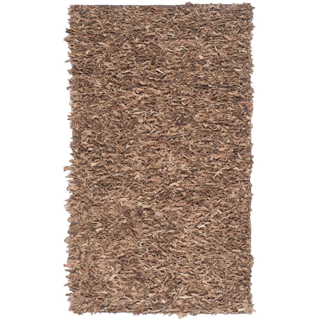 SAFAVIEH Leather Shag LSG511K Hand-knotted Brown Rug Image 1