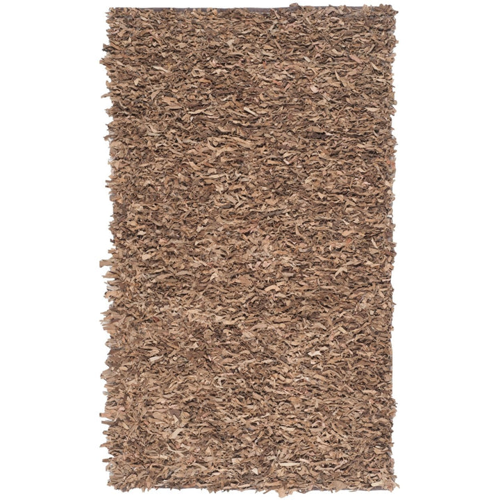SAFAVIEH Leather Shag LSG511K Hand-knotted Brown Rug Image 8