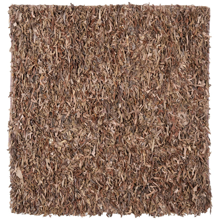 SAFAVIEH Leather Shag LSG511K Hand-knotted Brown Rug Image 1