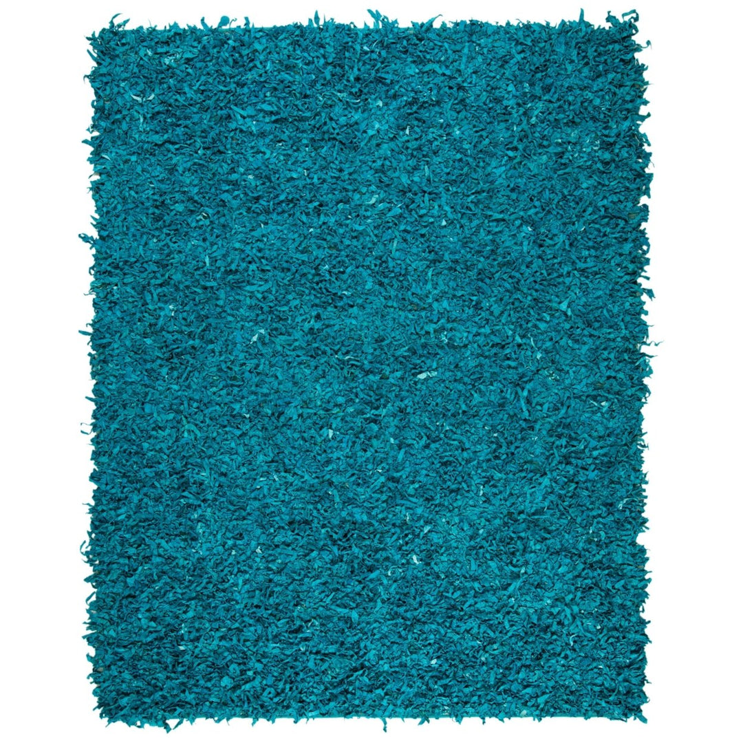 SAFAVIEH Leather Shag LSG511L Hand-knotted Light Blue Rug Image 4