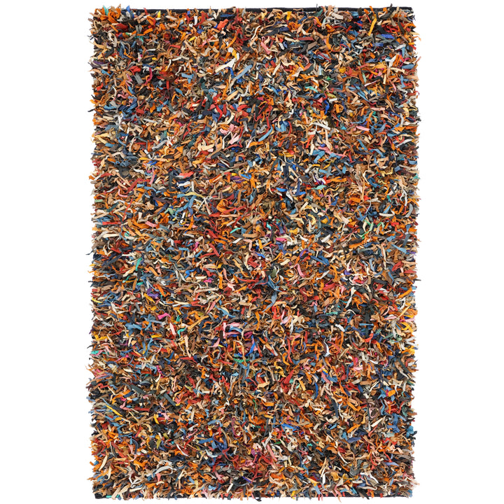 SAFAVIEH Leather Shag LSG511M Hand-knotted Multi Rug Image 8