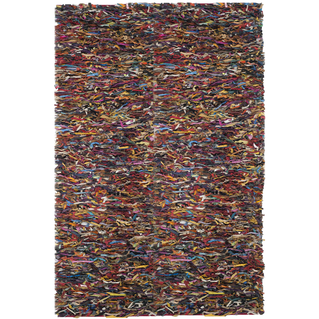 SAFAVIEH Leather Shag LSG511M Hand-knotted Multi Rug Image 10