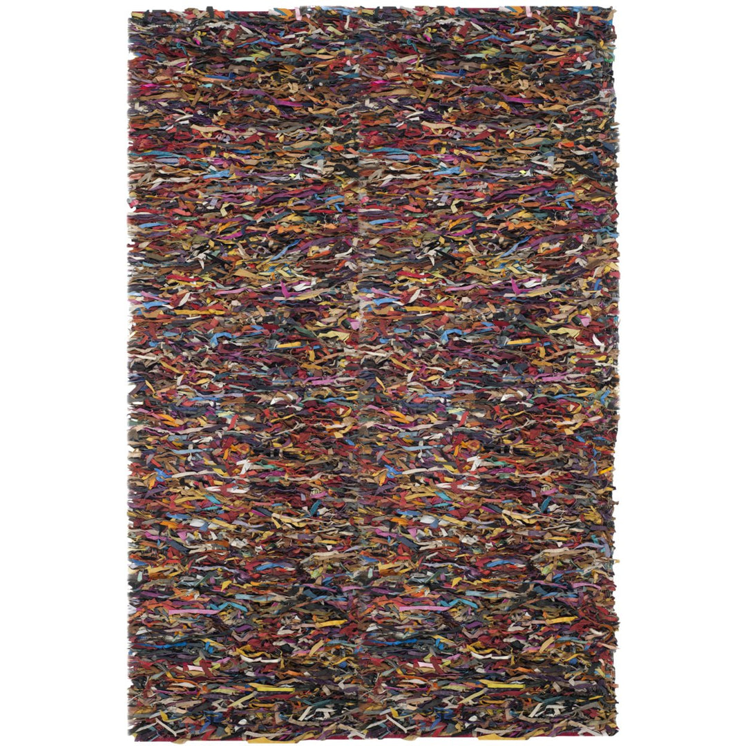 SAFAVIEH Leather Shag LSG511M Hand-knotted Multi Rug Image 1