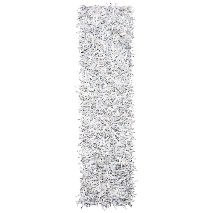 SAFAVIEH Leather Shag LSG601C Grey / White Rug Image 2