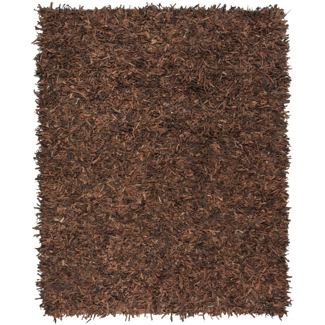 SAFAVIEH Leather Shag LSG601B Hand-knotted Saddle Rug Image 4