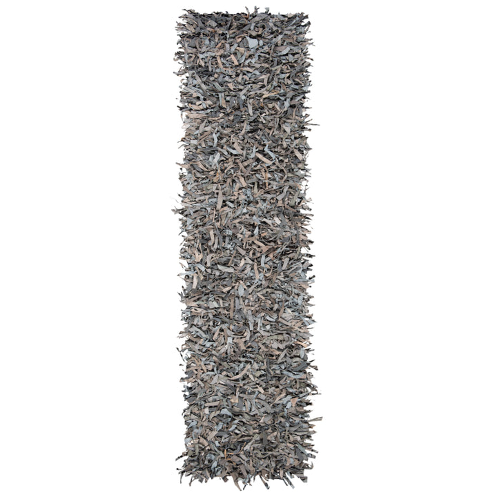 SAFAVIEH Leather Shag LSG601G Grey / Beige Rug Image 2