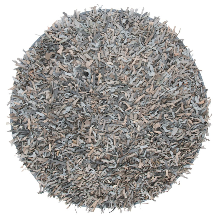 SAFAVIEH Leather Shag LSG601G Grey / Beige Rug Image 1