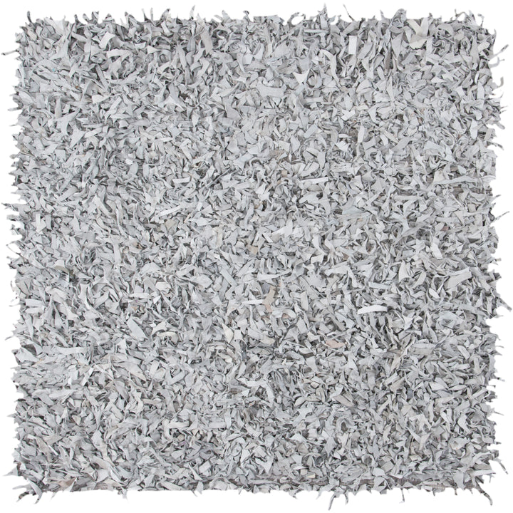 SAFAVIEH Leather Shag LSG601C Grey / White Rug Image 6