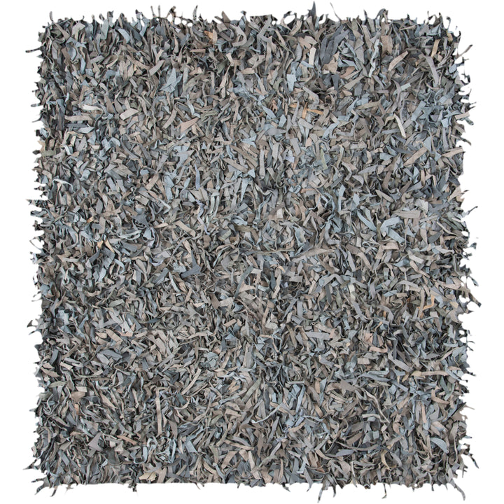 SAFAVIEH Leather Shag LSG601G Grey / Beige Rug Image 5