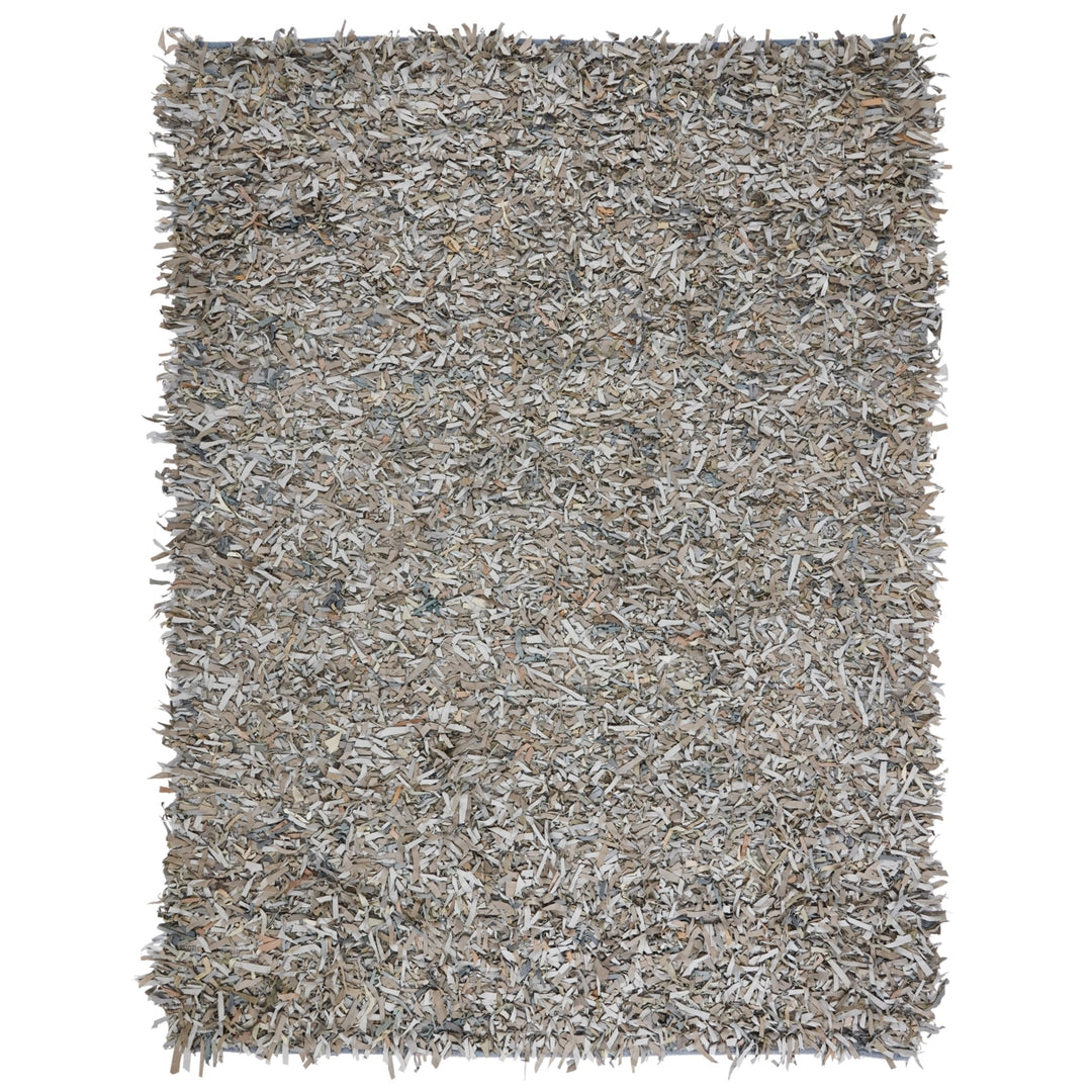 SAFAVIEH Leather Shag LSG601G Grey / Beige Rug Image 6