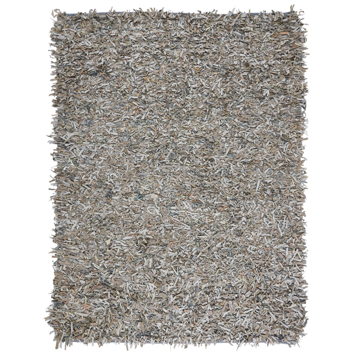 SAFAVIEH Leather Shag LSG601G Grey / Beige Rug Image 6