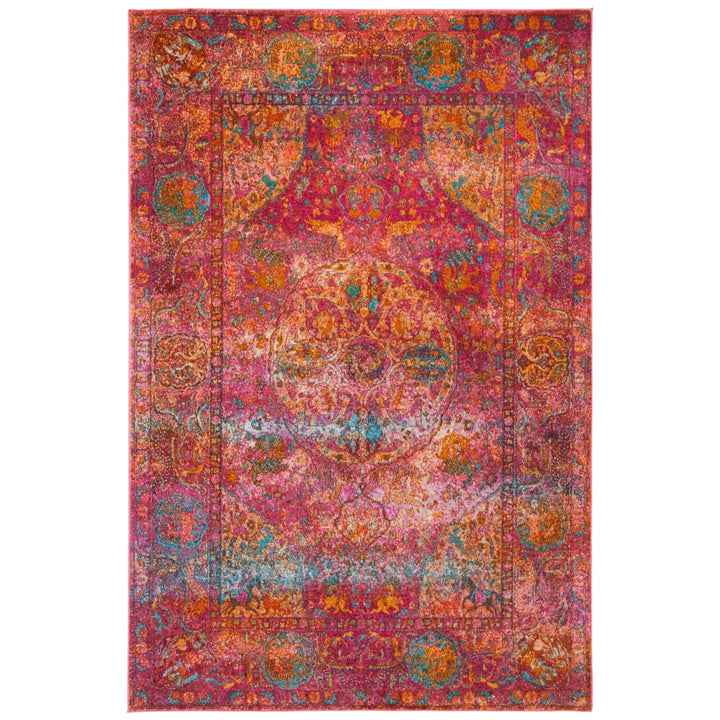 SAFAVIEH Luxor Collection LUX318R Fuchsia / Gold Rug Image 2