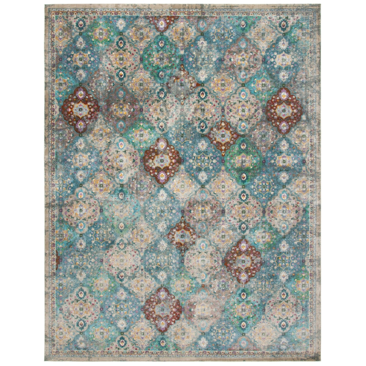 SAFAVIEH Luxor Collection LUX329A Ivory / Turquoise Rug Image 2