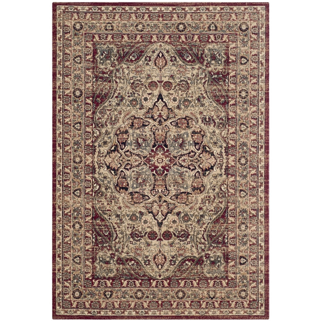 SAFAVIEH Lavar Kerman Collection LVK601B Creme / Red Rug Image 1