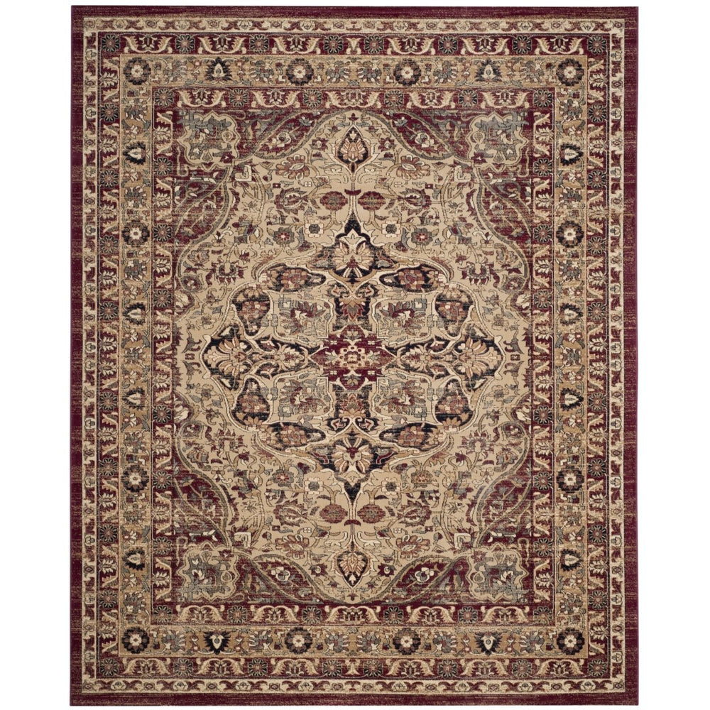 SAFAVIEH Lavar Kerman Collection LVK601B Creme / Red Rug Image 2