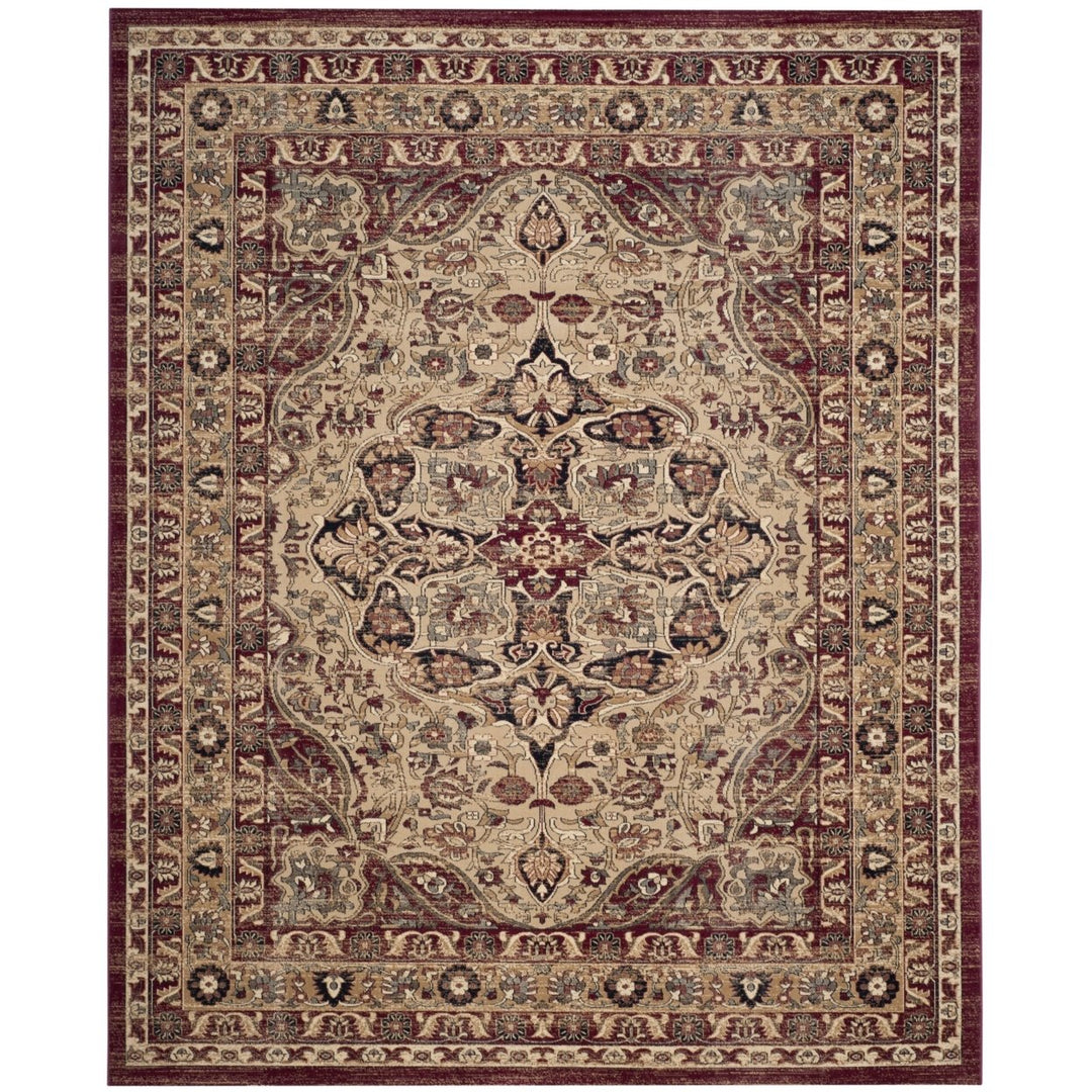 SAFAVIEH Lavar Kerman Collection LVK601B Creme / Red Rug Image 2