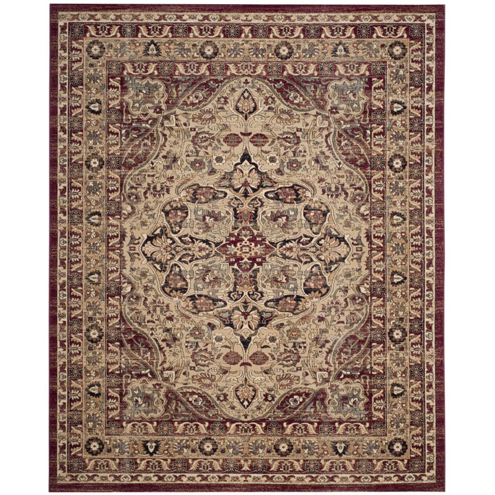 SAFAVIEH Lavar Kerman Collection LVK601B Creme / Red Rug Image 2