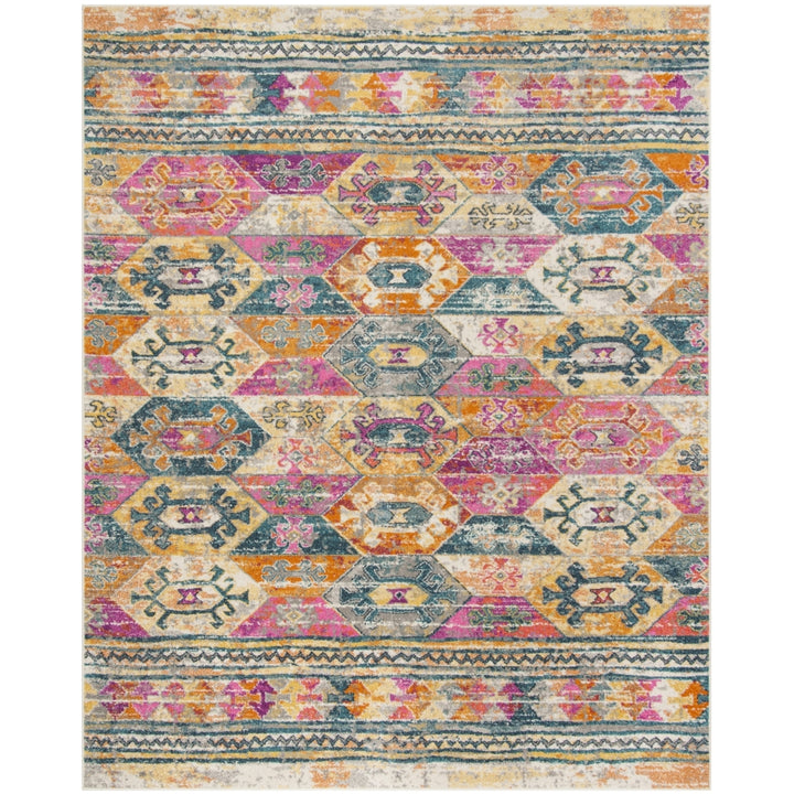 SAFAVIEH Madison Collection MAD118C Blue / Fuchsia Rug Image 1