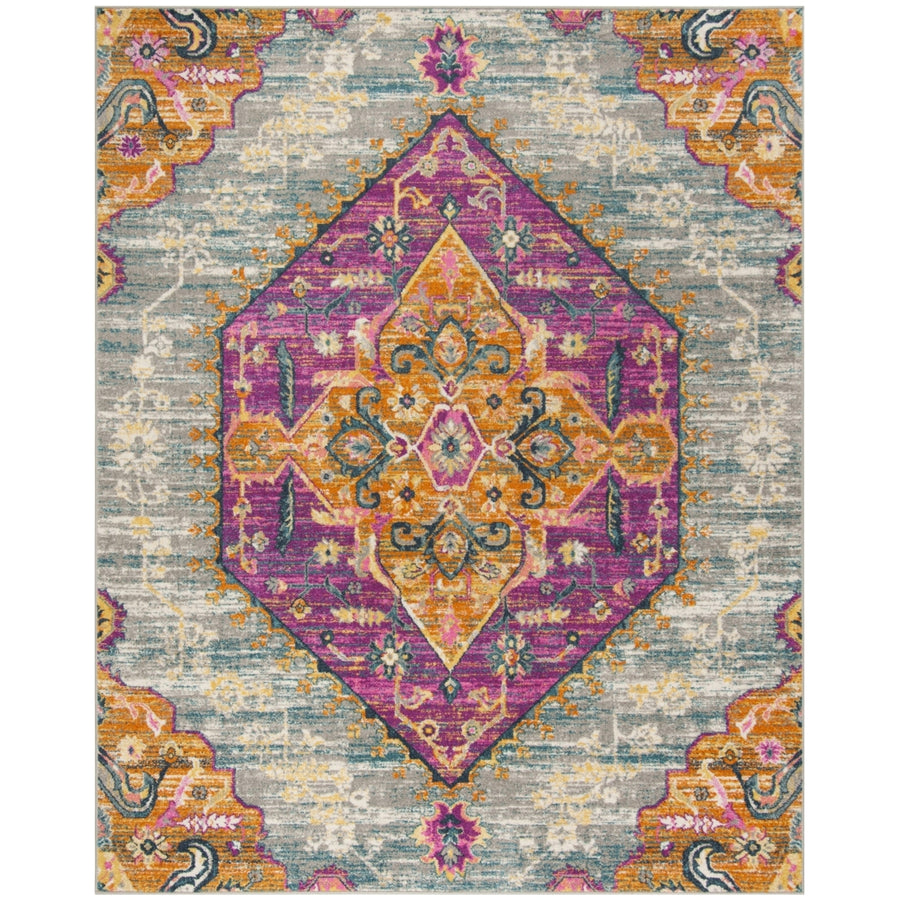 SAFAVIEH Madison MAD119G Light Grey / Fuchsia Rug Image 1