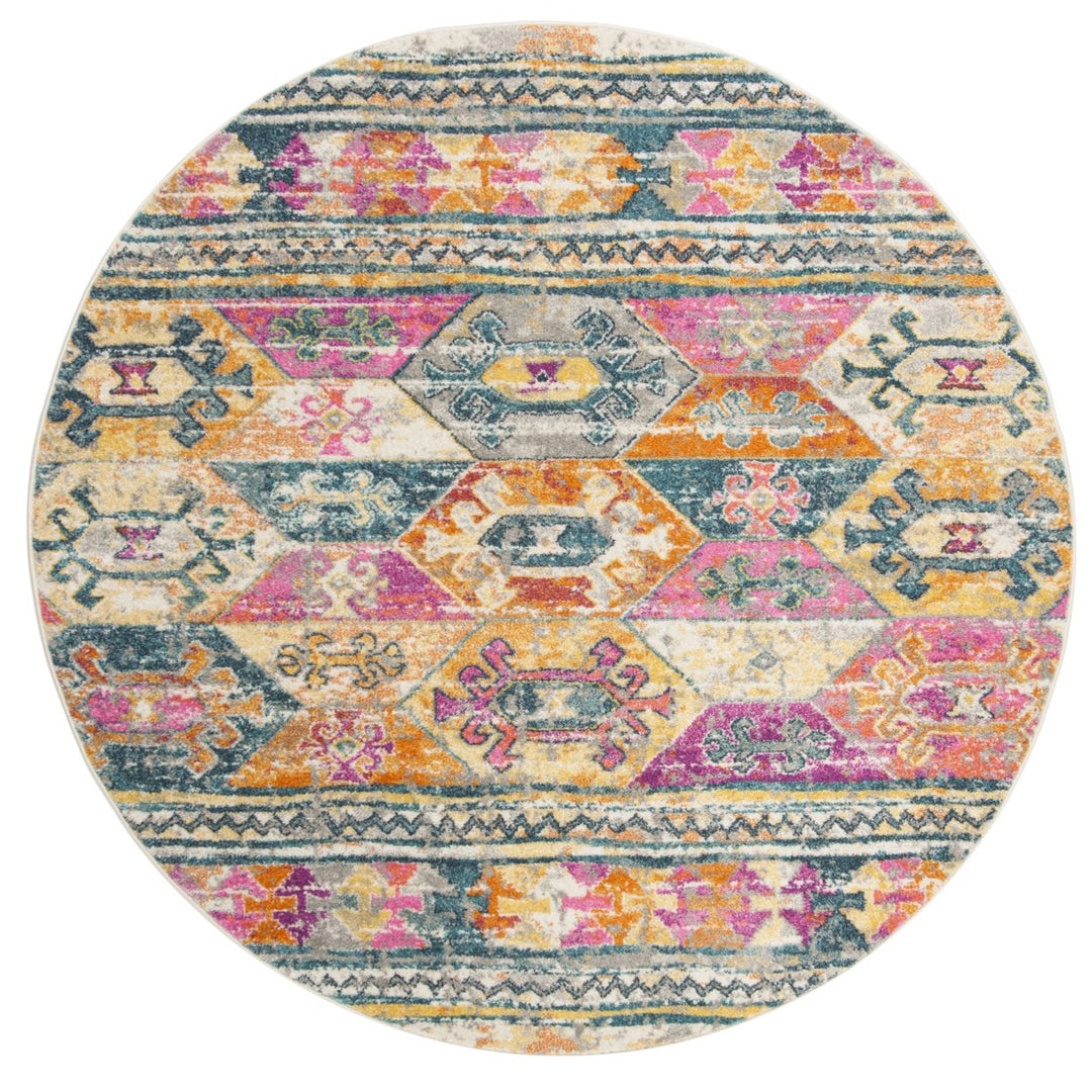 SAFAVIEH Madison Collection MAD118C Blue / Fuchsia Rug Image 4